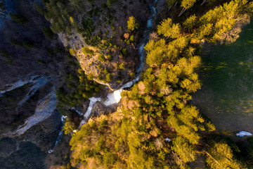 seerenbachfälle Luftaufnahme. Wasserfall am Walensee - 296770094