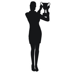 People Hold Trophies Silhouette