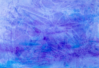 Ice cold snow violet blue frosty winter Christmas watercolor paint background texture