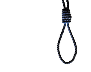 Noose on isolated white background. Suicide concept. Depression disorder.