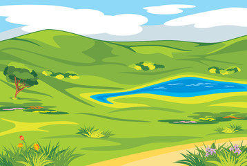 Obraz na płótnie Canvas Spring valley. Landscape background