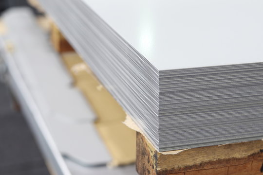 Stack of steel sheets ; ready to use