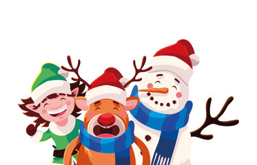 card of christmas with icons of xmas