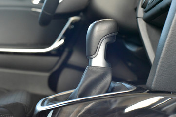 manual shift lever in the passenger car