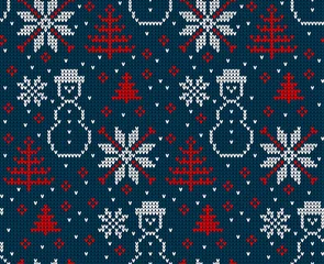 Gordijnen Gebreid kerst- en nieuwjaarspatroon voor Noorse truien © pvl0707