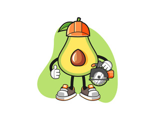 Avocado carpenter mascot design vector. Cartoon character illustration for business, t shirt, sticker.