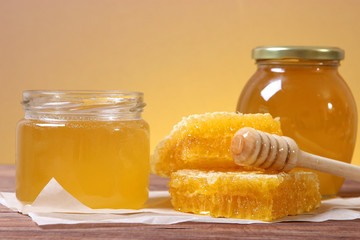 Fresh honey on the table.