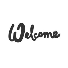 Welcome. Sticker for social media content. Vector hand drawn illustration design. 