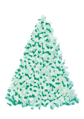大人っぽいシンプルなクリスマスツリー　緑　グリーン　白　ワンポイント