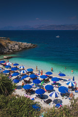 view of corfu beach greece