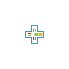 Pharmacy logo template vector icon design