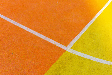 Sports ground with artificial color coating and markings for sports games and sports.