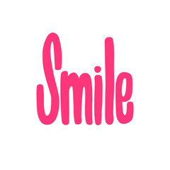 Smile. Sticker for social media content. Vector hand drawn illustration design. 