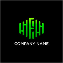 letter F abstract for information technology and digital. minimalist sound music equalizer icon. audio logotype Unique and simple element. -vector