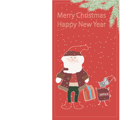 Print. Christmas and New Year card. Illustration for cards, posters, banners, flyers and your design. copyspace