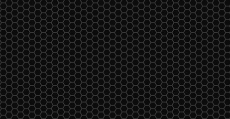Black seamless hexagonal pattern. Abstract vector background. Hi tech carbon design.