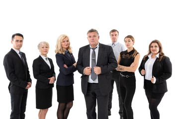 group of successful business people isolated on white