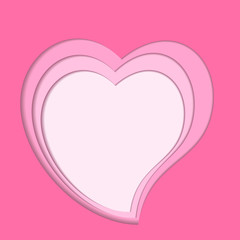 Love Heart in Paper cut Look For  Your Design