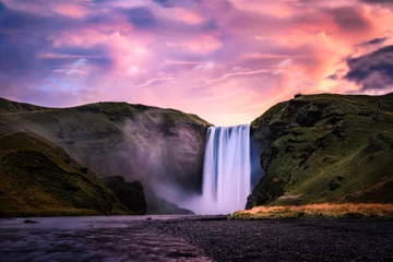 Tuinposter Skogafoss waterfall in Iceland © Daniel