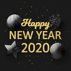 happy new year vector illustration for greeting card and background.