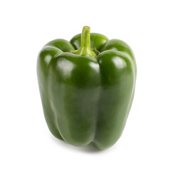 Bell pepper, big green, perfect isolate on a white background.