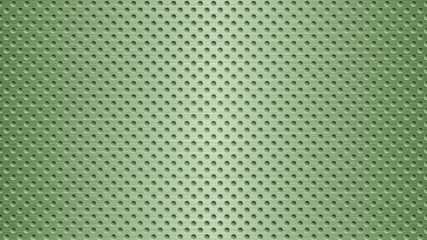 Abstract metal background with holes in light green colors
