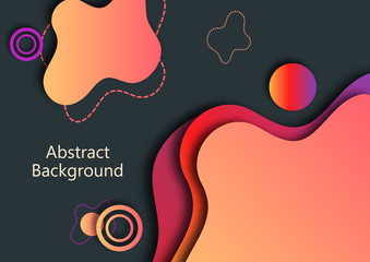 Abstract banner with smooth dynamic gradient shapes. Flowable liquid forms. 3d layered paper poster. Business presentation or brochure template.