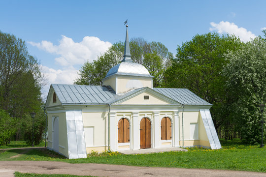 Pereslavl Zalessky. The building in the Museum complex-Peter's boat.