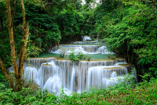 Huai Mae Khamin Waterfall level 4, Khuean Srinagarindra National Park, Kanchanaburi, Thailand © wirojsid