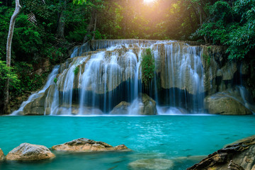 Waterfall level 2, Erawan National Park, Kanchanaburi, Thailand