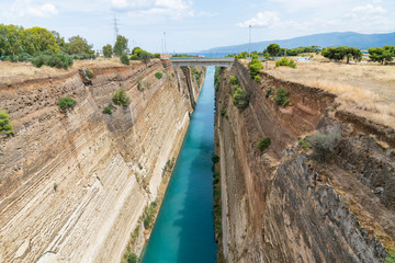 Corinth Canal with its deep sheer sides