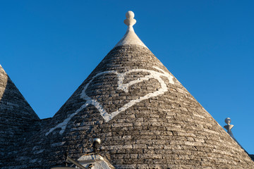 Trulli of Alberobello. View of Trulli houses .The traditional Trulli houses in Alberobello city,...