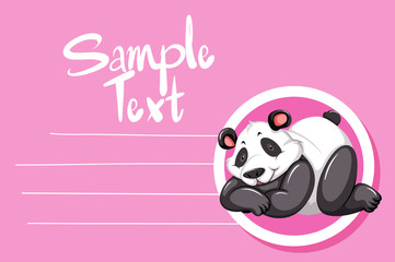 Panda on pink note