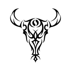 Best creative silhouette illustration head bison tribal design concept