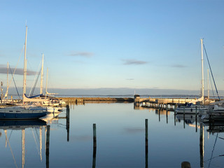 Fototapeta na wymiar Silence at the port of Nibe, Denmark
