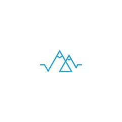 Simple camping badge icon vector