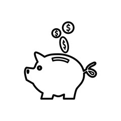 piggy bank icon vector flat style