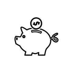 piggy bank icon vector flat style