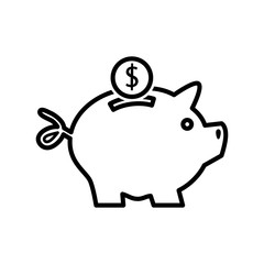 piggy bank icon vector flat style