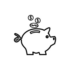 piggy bank icon vector flat style