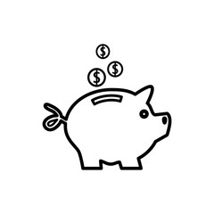 piggy bank icon vector flat style