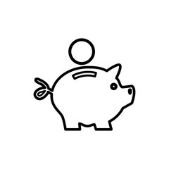 piggy bank icon vector flat style