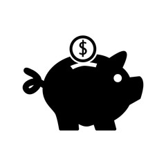 piggy bank icon vector flat style