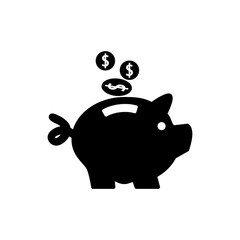 piggy bank icon vector flat style