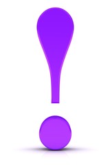 exclamation mark exclamation point purple 3d