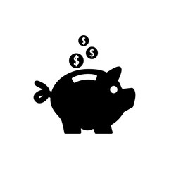 piggy bank icon vector flat style