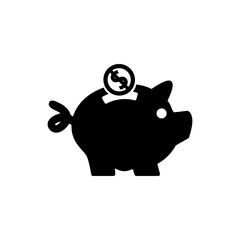 piggy bank icon vector flat style