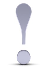 exclamation mark exclamation point silver 3d warning advice sign