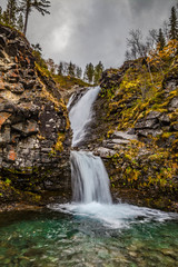Fototapeta premium mountain waterfall. Khibiny Mountains. Kola peninsula. Murmansk region. Russia