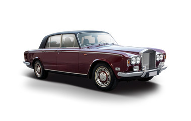 Obraz na płótnie Canvas Classic British premium car side view isolated on white